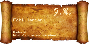 Foki Mariann névjegykártya